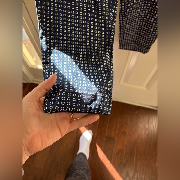 Madewell Navy Blue White Elastic Waist Dot Pattern Pants Size Small - Picture 6 of 7